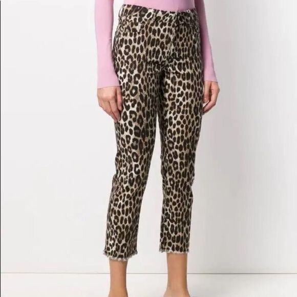 MICHAEL Michael Kors Leopard Print Cropped Jeans NWT - Picture 1 of 15